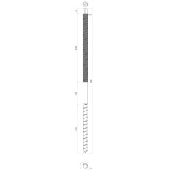 Nerezový závitový vrut (10x300) samorezný / metrický závit, DIN9082/A2 /AISI304 Nerezový závitový vrut (10x300) samorezný / metrický závit, DIN9082/A2 /AISI304
